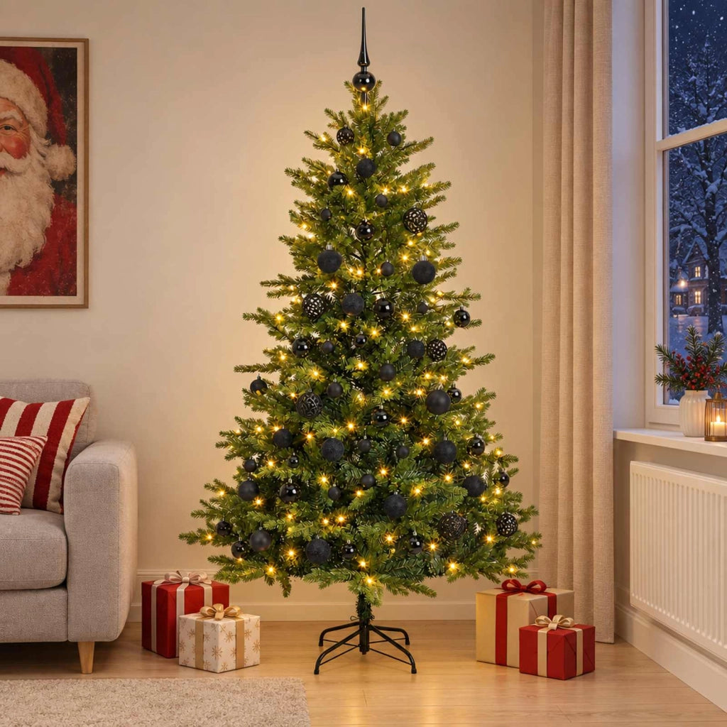 Albero di Natale Artificiale con Palline 180 cm 300 LED 3466364