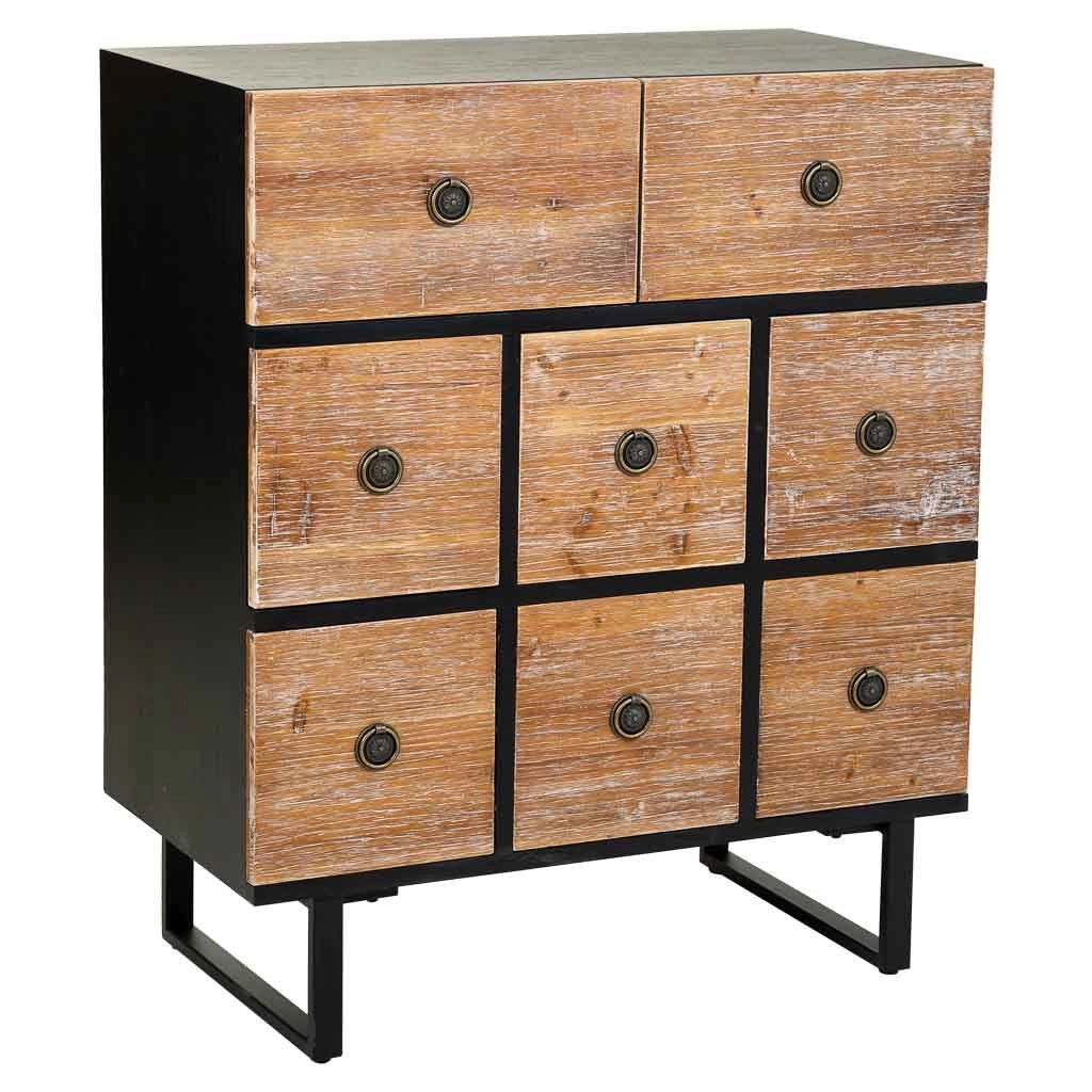 Comò in legno con 8 cassetti 76x40x90