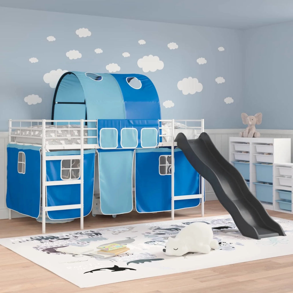 Struttura del letto loft per bambini Bianco e Blu 90 x 200 cm 42020860