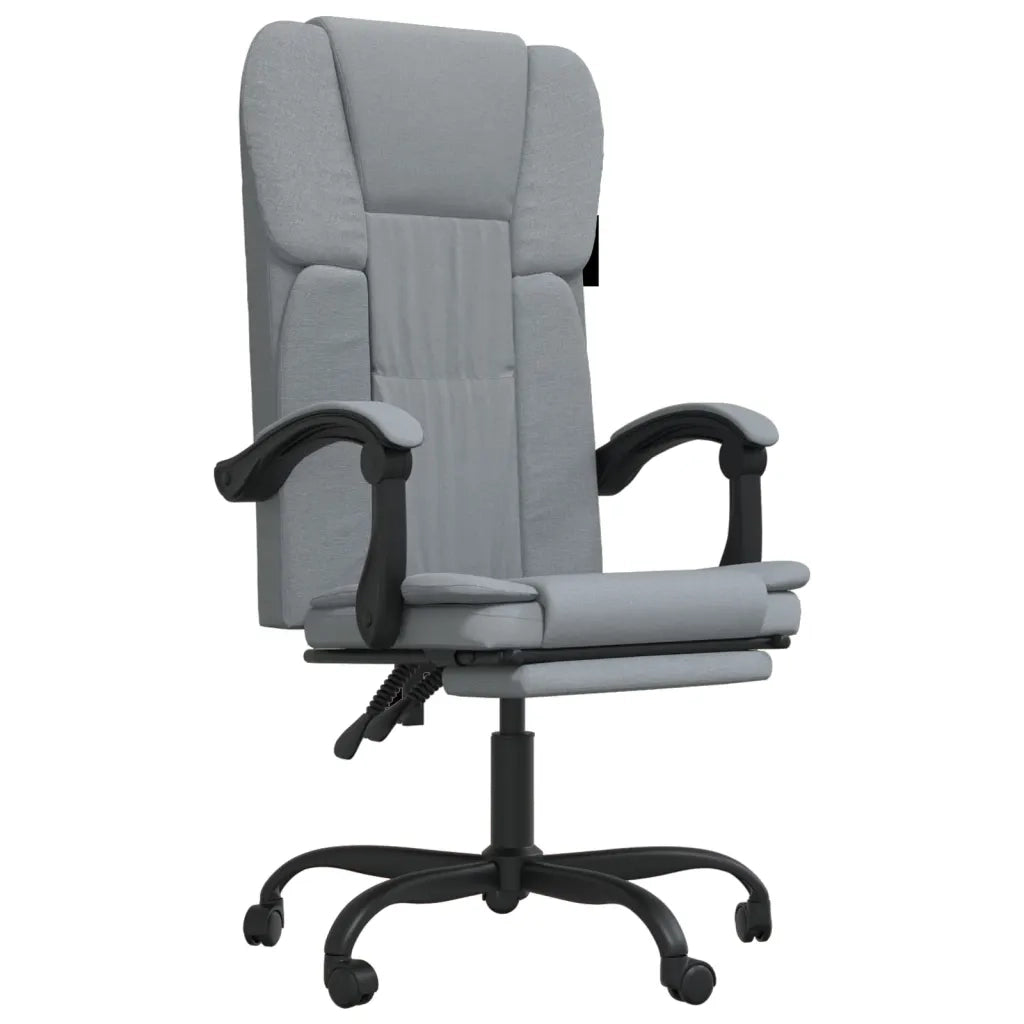 Poltrona da Ufficio Reclinabile Grigio Chiaro in Tessuto 349617