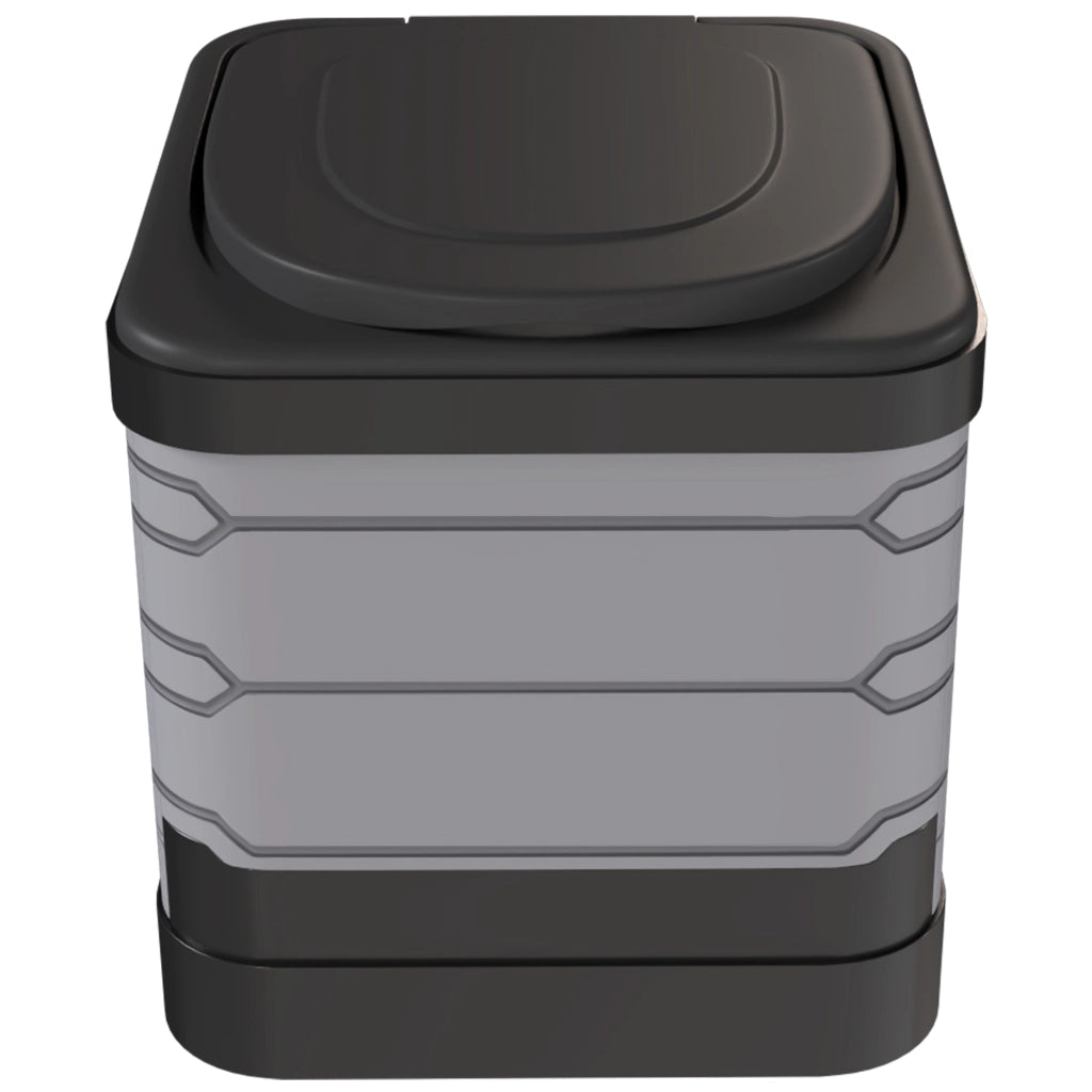 WC Portatile da Campeggio Toilette Pieghevole Grigio con Sacchetti e Polvere Coagulante fino a 150 kg 42x46x43,5 cm