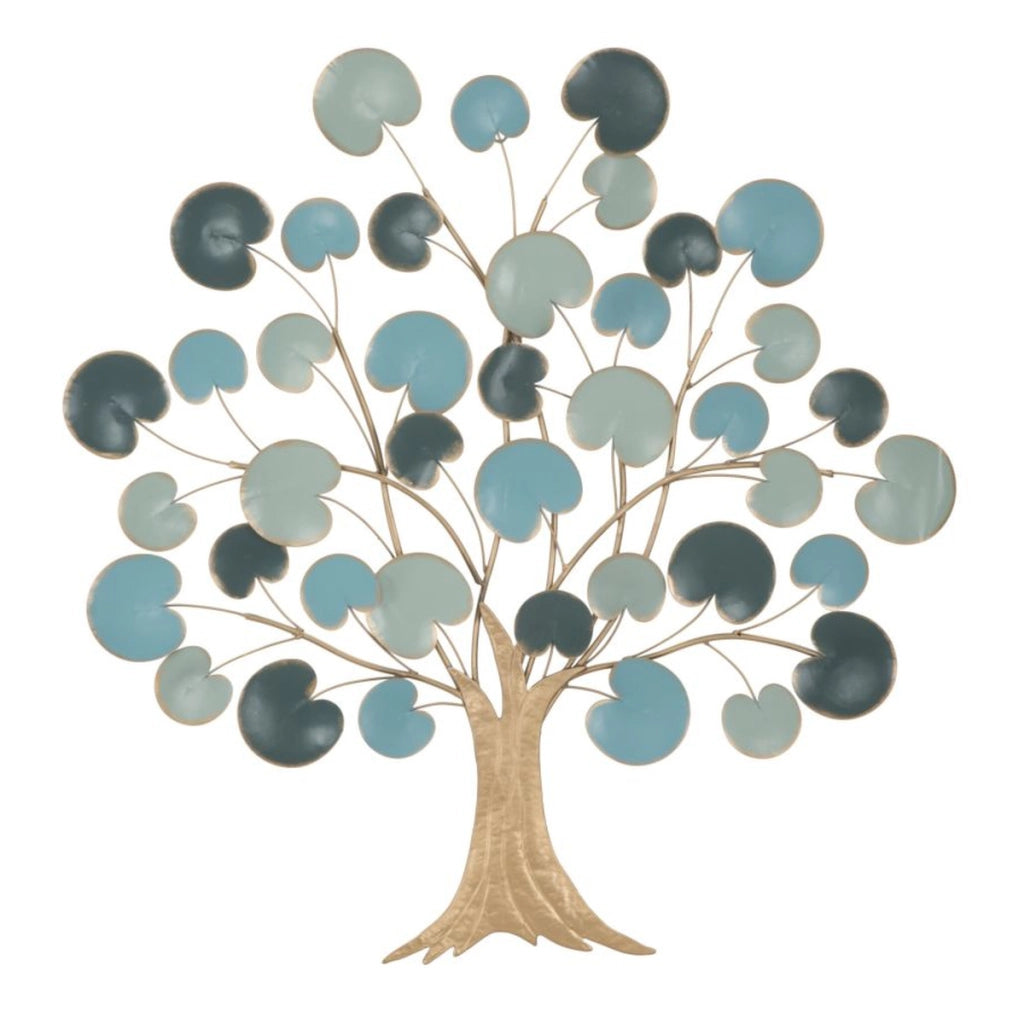 Decorazione in Metallo 3D Albero 5, Blu, Metallo, 89x2,5x90 cm