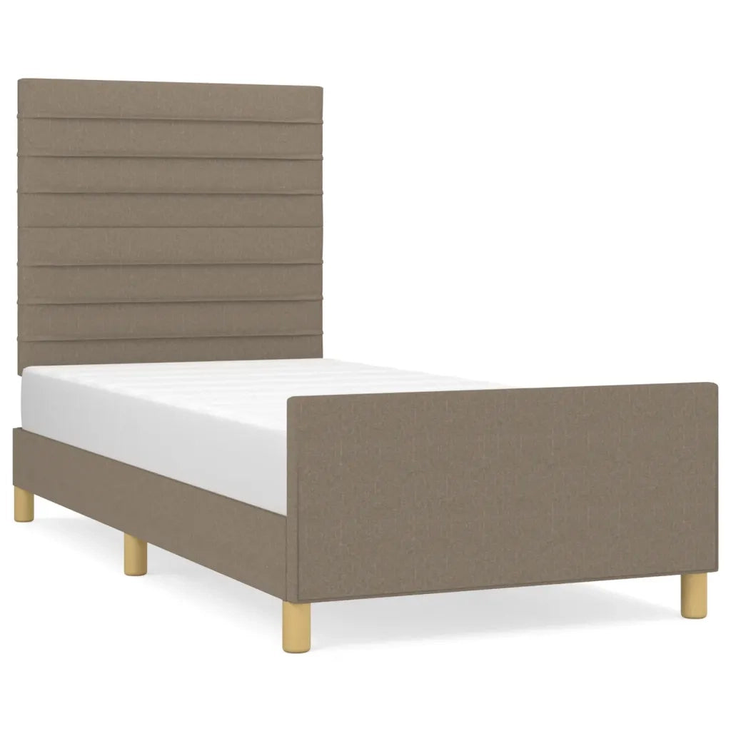 Letto singolo | Letto per adulti | Giroletto senza Materasso Tortora 80x200 cm Tessuto