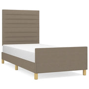 Letto singolo | Letto per adulti | Giroletto senza Materasso Tortora 80x200 cm Tessuto