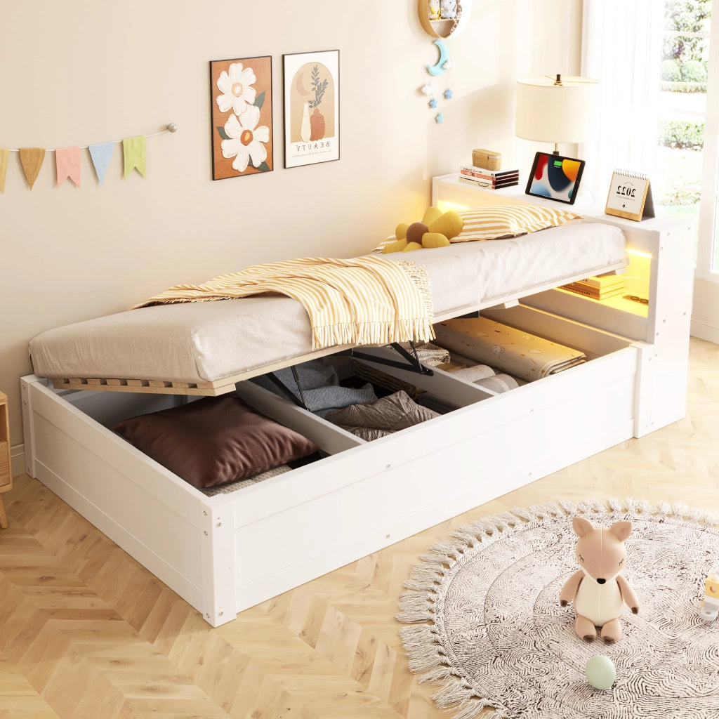 letto multifunzione mdf bianco 90 x 200 cm