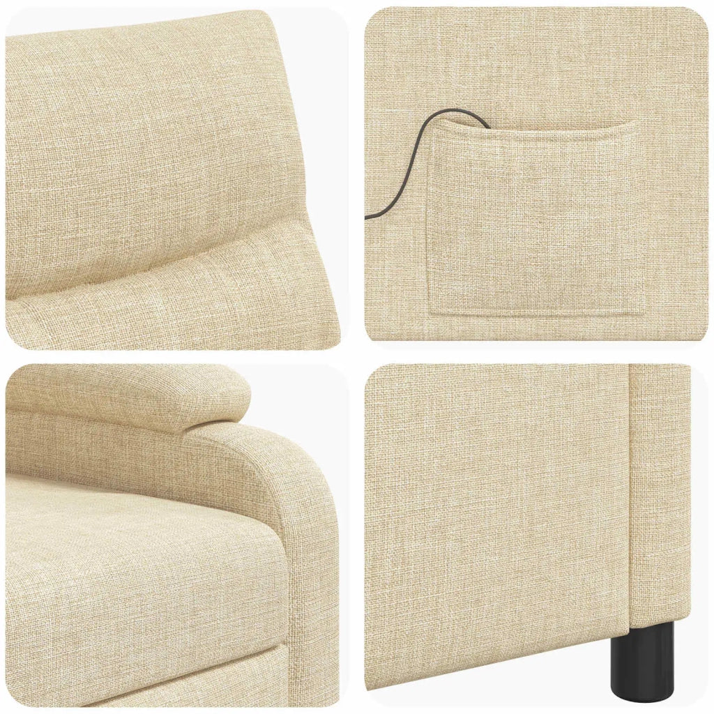 Poltrona Massaggiante Crema Tessuto 42034916