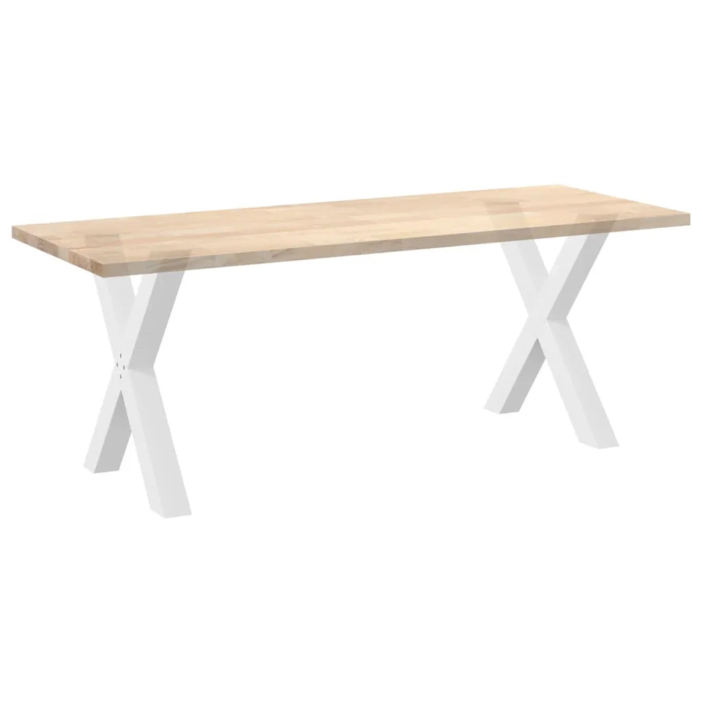 Gambe per tavolo da pranzo a forma di X 2 pz bianche 80x(72-73) cm in acciaio 4012981