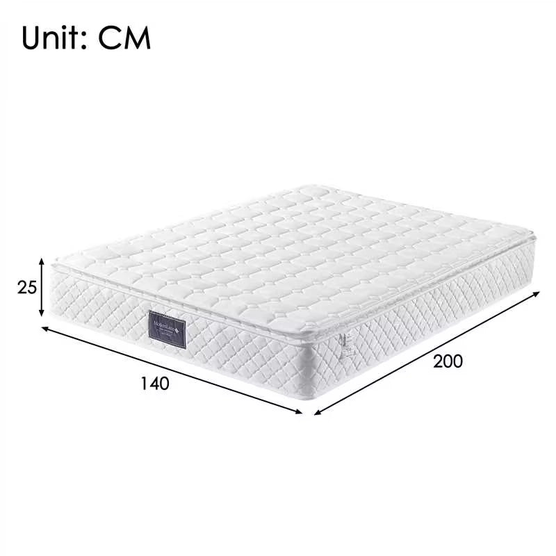 Letto matrimoniale 140×200 cm con contenitore idraulico; LED regolabile; USB e tipo C; materasso incluso; beige