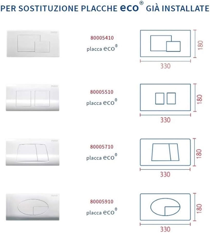 KIT ECO DOPPIO TASTO TELAIO + PLACCA CM.33 Sp.1,2 Cromata PUCCI 80179562