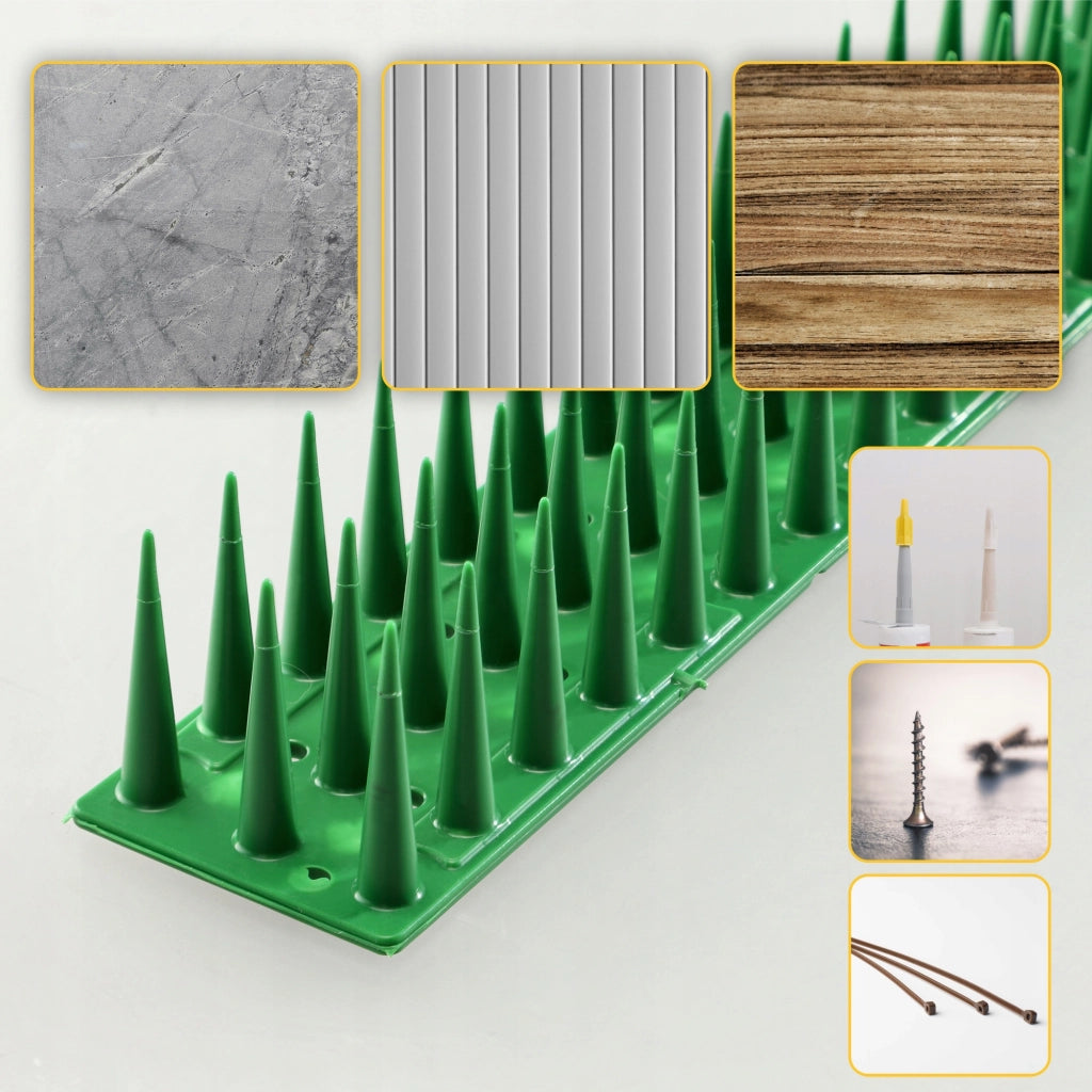 Punte anti-piccioni KADAX, 51 cm, in plastica densa e resistente, 6 pezzi