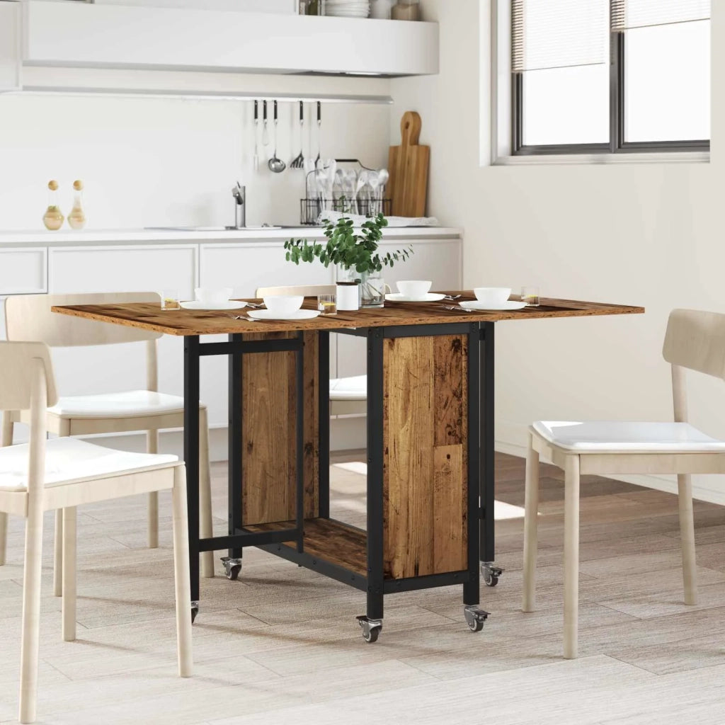 Tavolo da pranzo pieghevole con ruote 130 x 80 x 76,5 cm 8006047