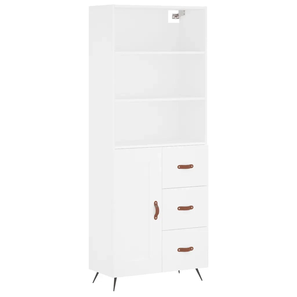 Credenza | Madia | Buffet da pranzo | Armadio da pranzo Bianca 69,5x34x180 cm in Legno Multistrato