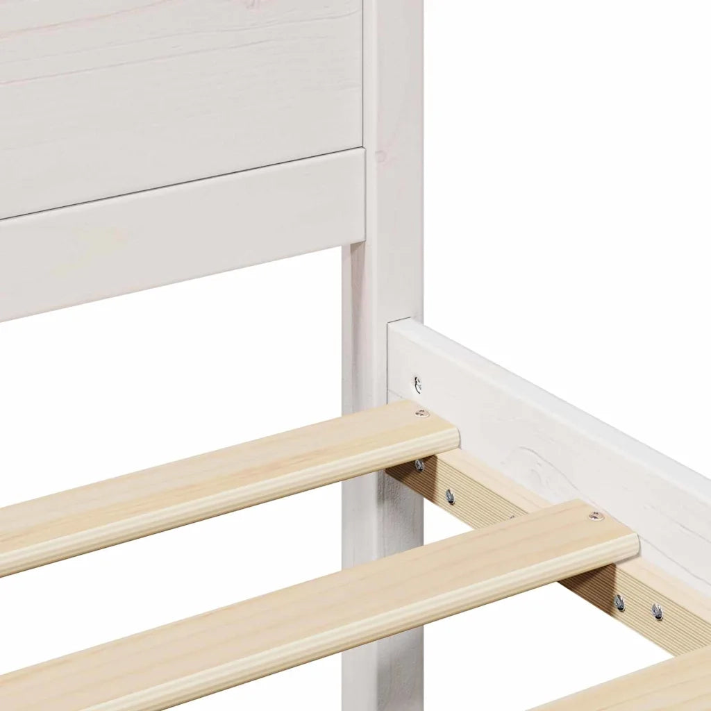 Struttura del letto-Giroletto-Rete del Letto Bianco 90 x 190 cm Pino massello 941431
