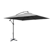 Ombrellone quadrato eccentrico, 3x3m, grigio