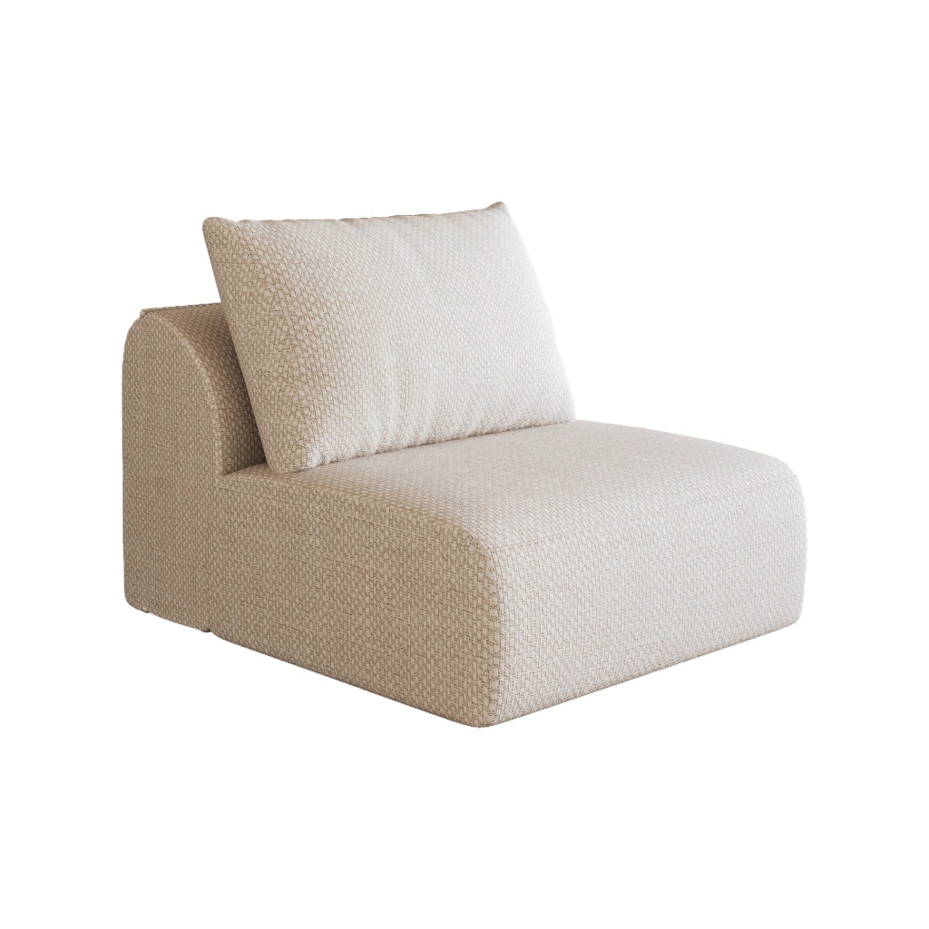 Poltrona 1 posto in tessuto bianco con imbottitura in schiuma elastica pronta all'uso senza montaggio