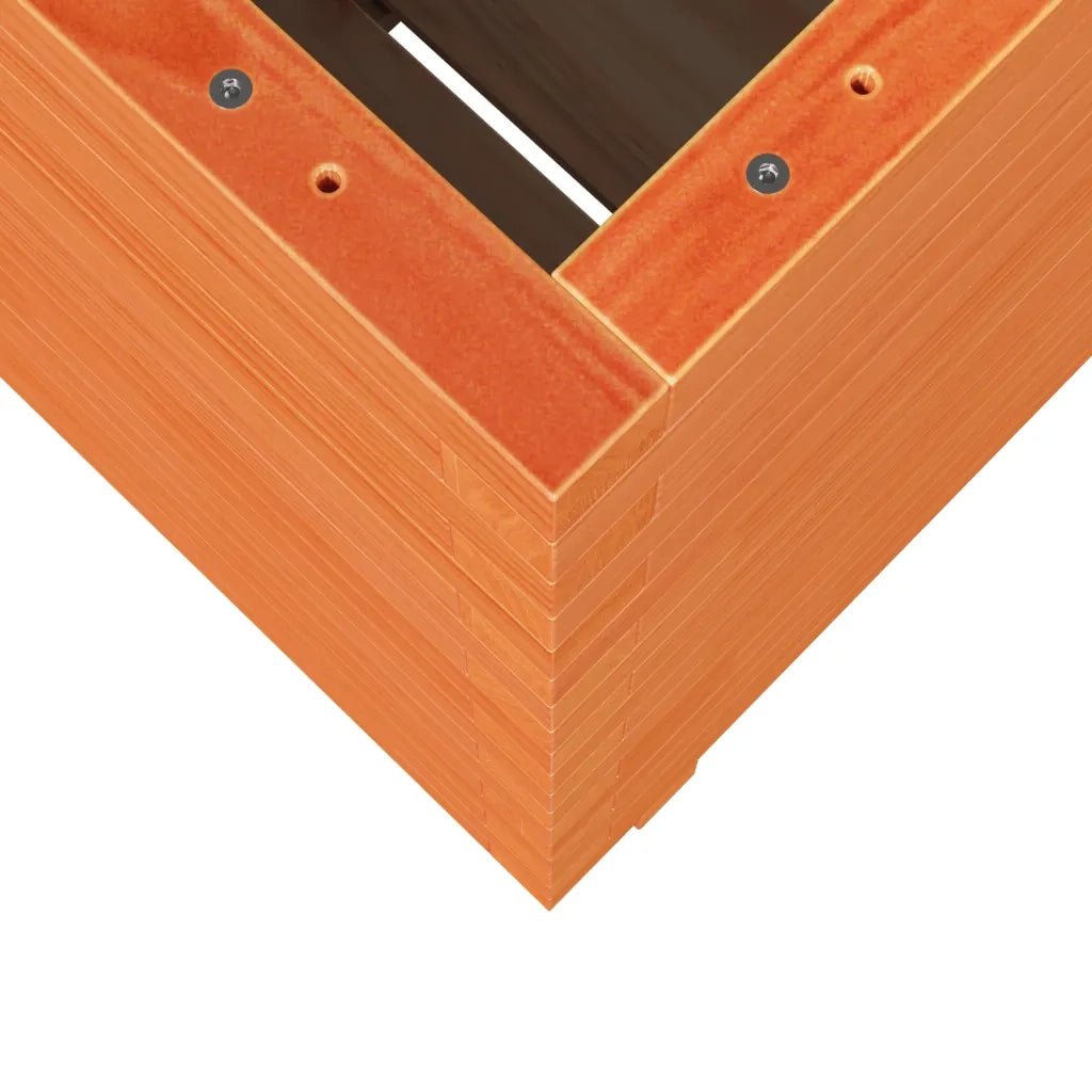 Fioriera | Cassetta per fiori | Vaso Giardino Marrone Cera 50x50x72,5cm Legno Massello Pino