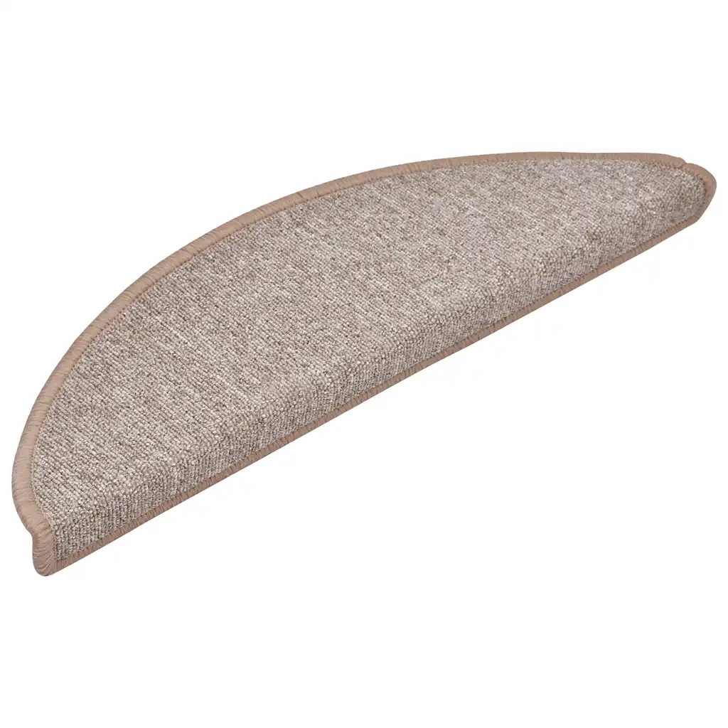 Tappetini per scale 20 pz | Gradini per Scale 56x17x3 cm Marrone chiaro Semicircolari