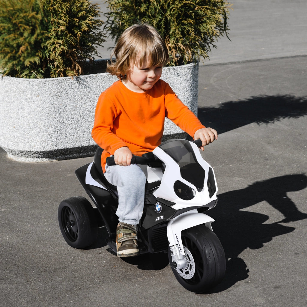 Moto Elettrica per Bambini Licenza BMW S1000 RR a 3 Ruote Batteria 6V 2,5 km/h con Luci e Suoni Portata 20 kg Nero