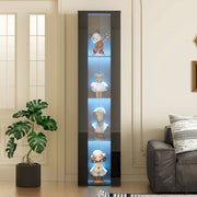 VETRINA 40x29x170 cm con LED multicolore e controllo APP Nero