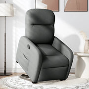 Poltrona | Sedia Relax Alzapersona Reclinabile Grigio Scuro in Tessuto