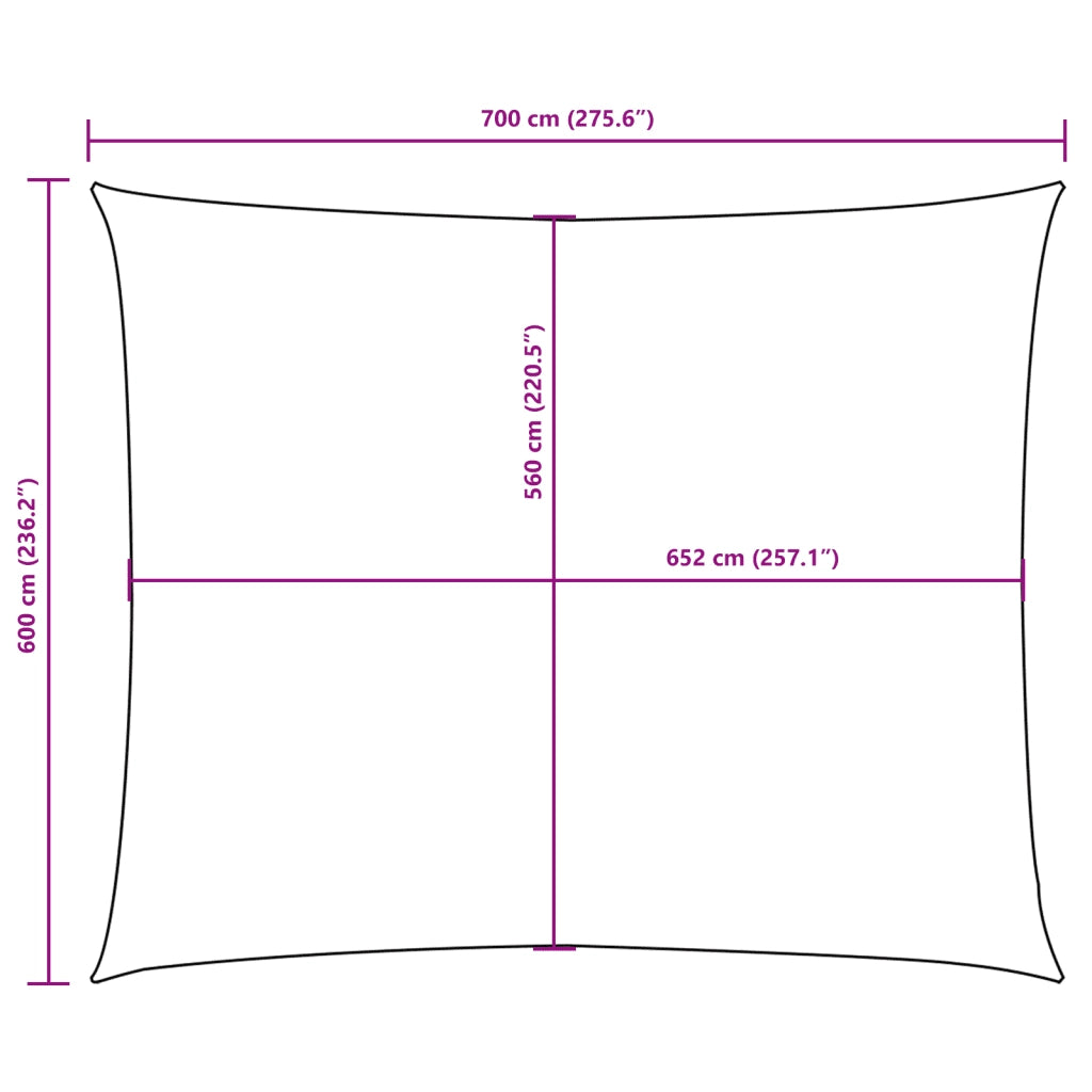Vela Ombreggiante-Parasole a vela Oxford Rettangolare 6x7 m Nero