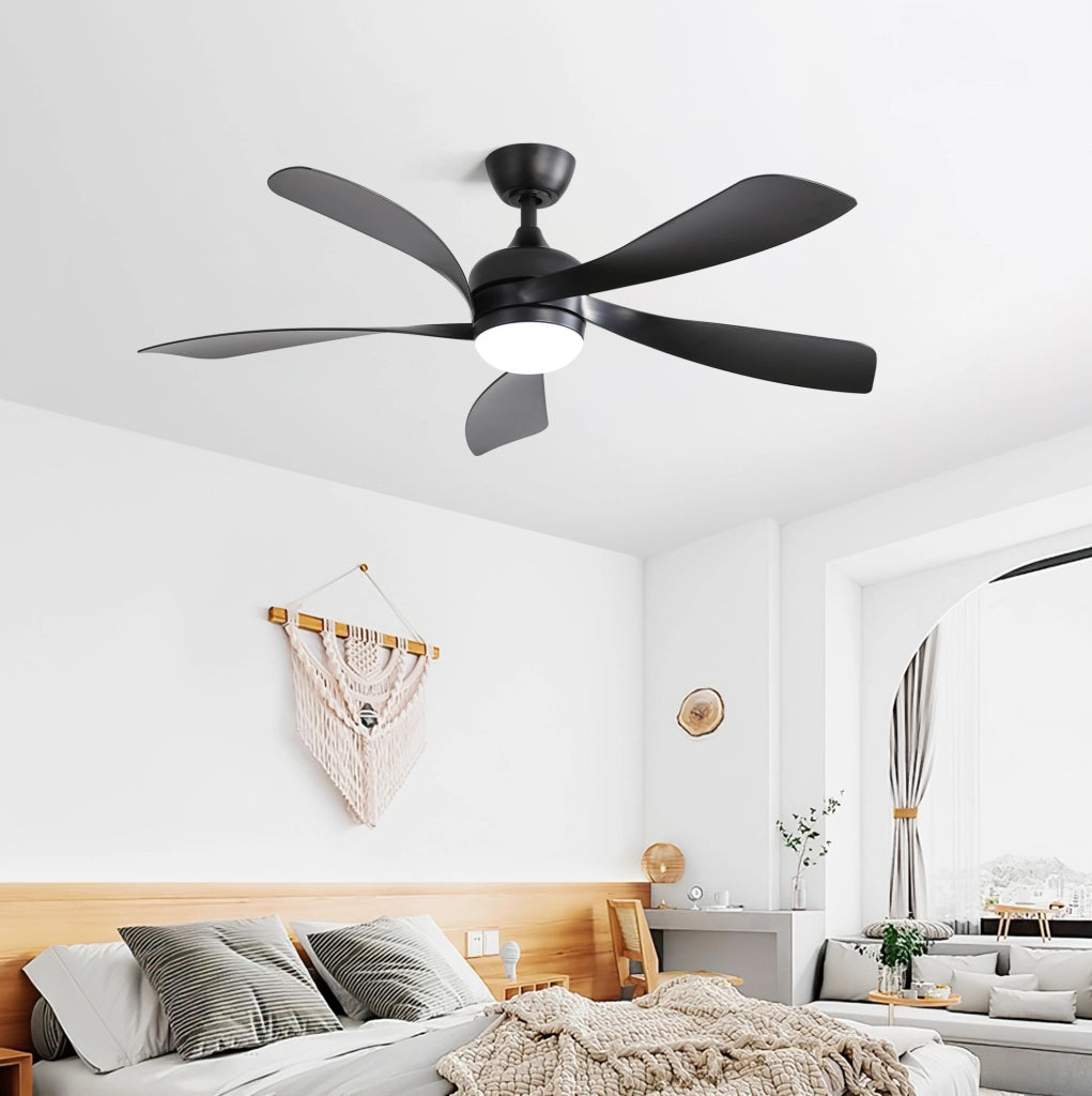 Ventilatore da soffitto YEAVIO 132 cm con illuminazione LED a 3 colori dimmerabili, motore DC silenzioso, timer e funzione estate/inverno