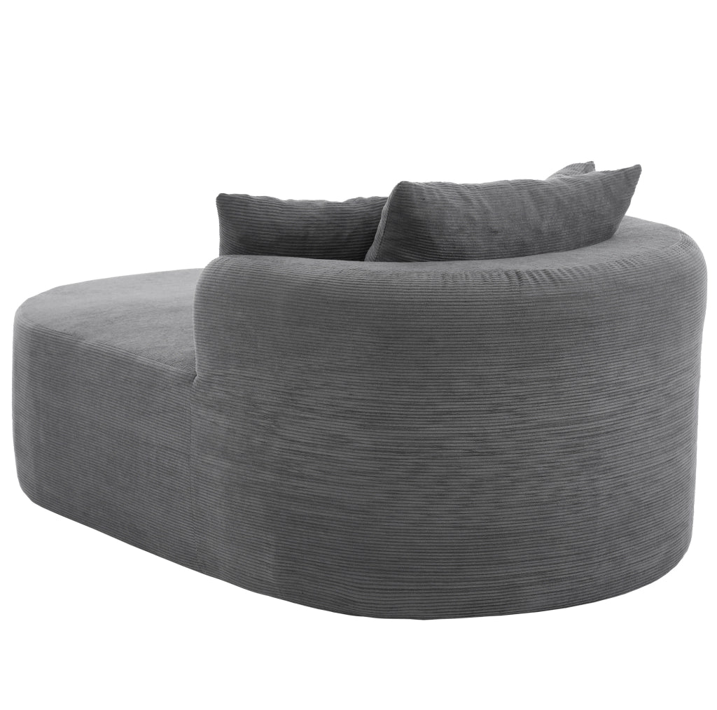 POLTRONA RELAX ovale 170x112,5x83 cm in velluto a coste grigio scuro