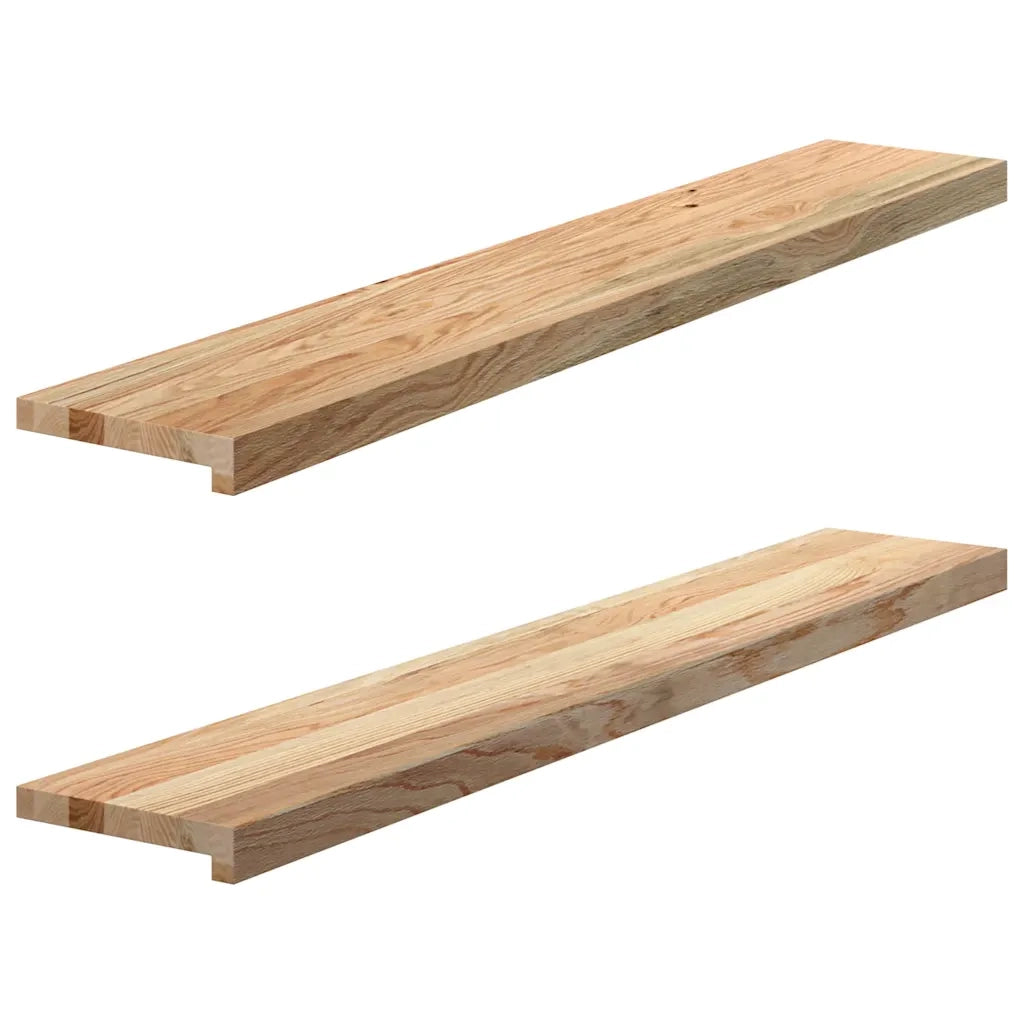 Davanzali 2 pz Non Trattati 120x20x2cm Legno Massello di Rovere 4009098