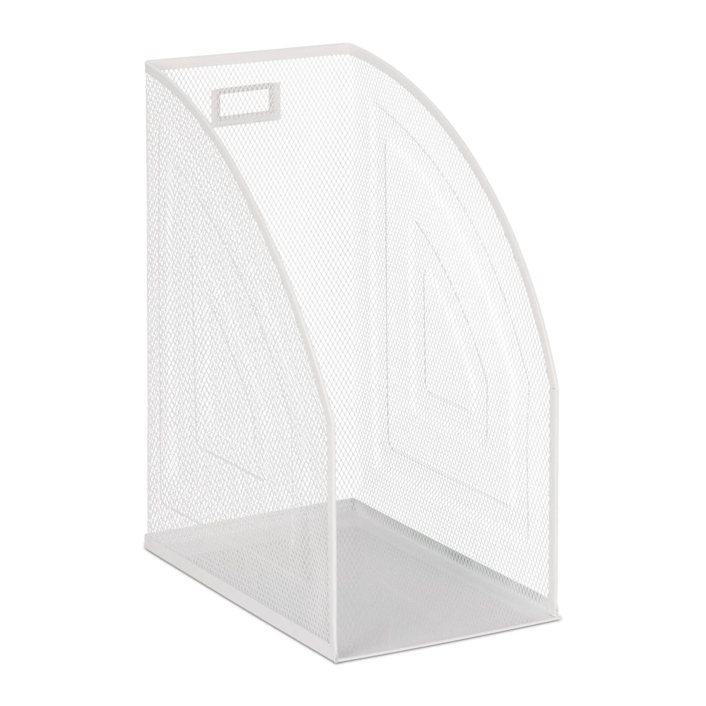 Portariviste design moderno scrivania 32 x 16 x 24,5 cm per documenti A4 in acciaio bianco 13_0012598