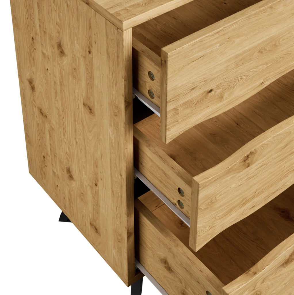 Madia 120x40x75;5 cm con 6 cassetti in legno e gambe in metallo HOMVRA
