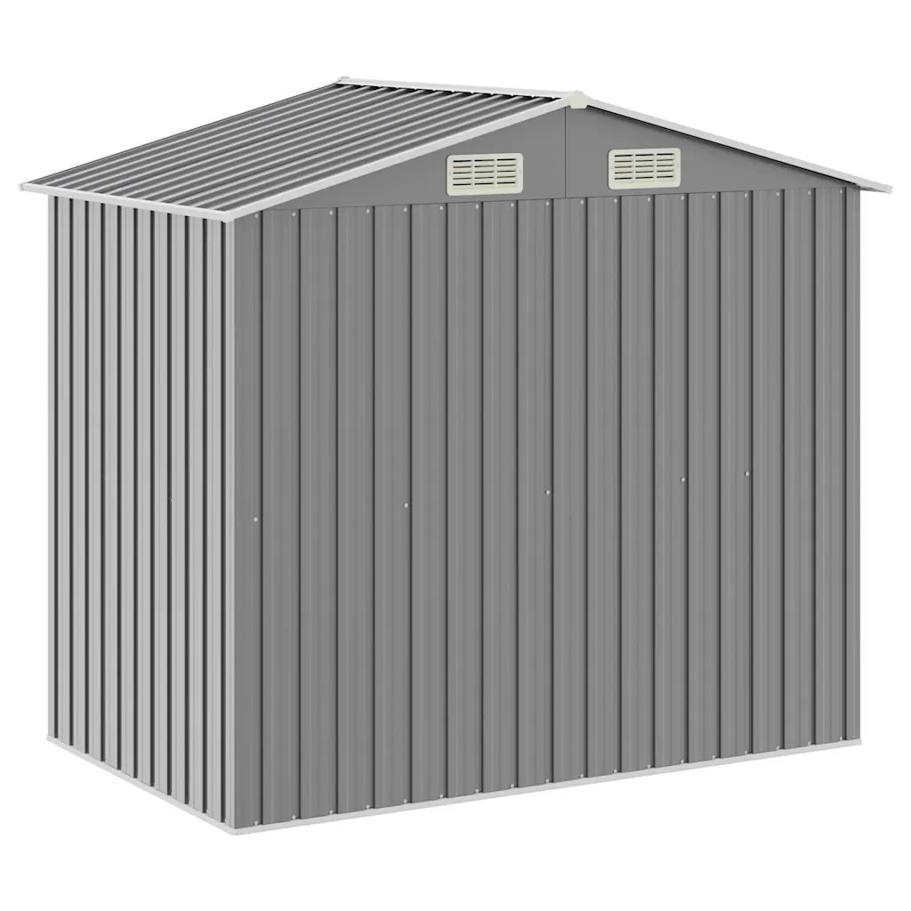 Capanno da Giardino con Scaffali Grigio 205x130x183 cm in Ferro