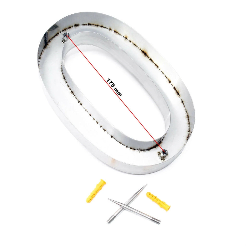 Numero civico "0" in acciaio sottile 20 cm Arial 3D con accessori di montaggio 16_0001424