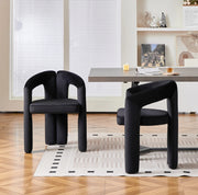 Set di 2 sedie da pranzo in velluto nero con braccioli
