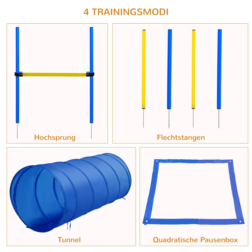 Set Agility per Cani con Tunnel e Stacchetti ¨C Minimal ¨C Blu
