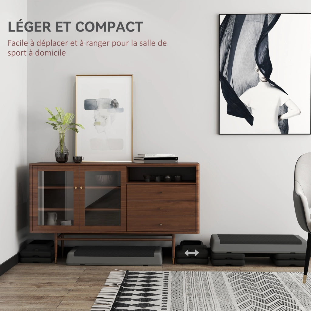 Stepper Fitness Aerobica 3 Livelli Regolabile ¨C Minimal ¨C Grigio 10.5/15.5/20.5 cm 250 kg