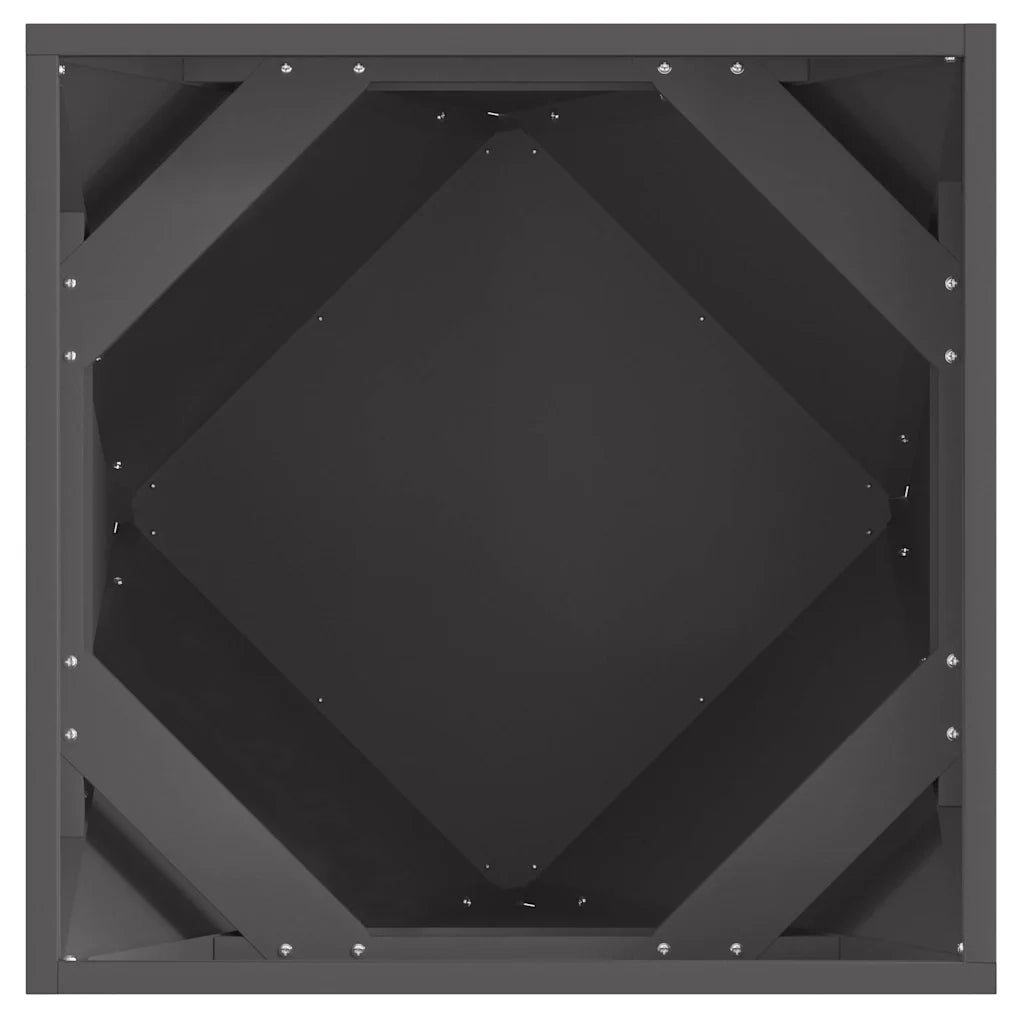 Fioriera 2 pcs Nero 50 x 50 x 50 cm Acciaio
