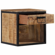 Comodino | Armadio da Notte | Mobiletto da notte 40x35x40 cm in Legno Massello di Mango