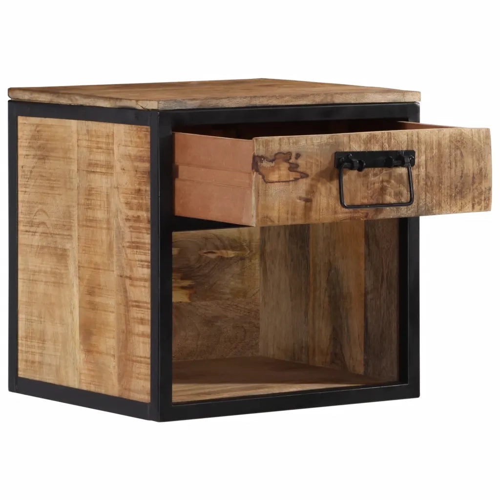 Comodino | Armadio da Notte | Mobiletto da notte 40x35x40 cm in Legno Massello di Mango