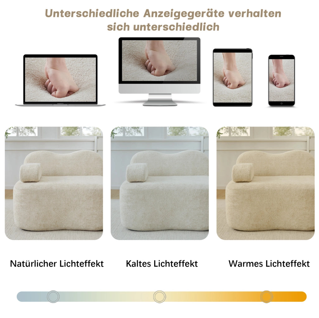 Divano modulare in velluto beige