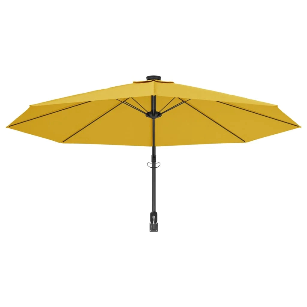Ombrellone da esterno a parete con LED 290 cm giallo 02_0008679