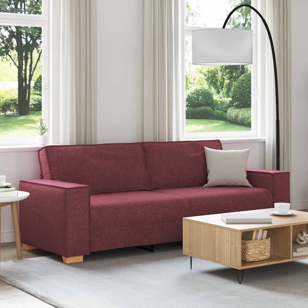 Divano a 3 Posti-Sofa 3 Posti rosso vino 180 cm in tessuto 983645