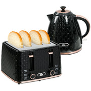 Set Cucina 2 in 1 ¨C Minimal ¨C Nero, Plastica, Toaster e Bollitore