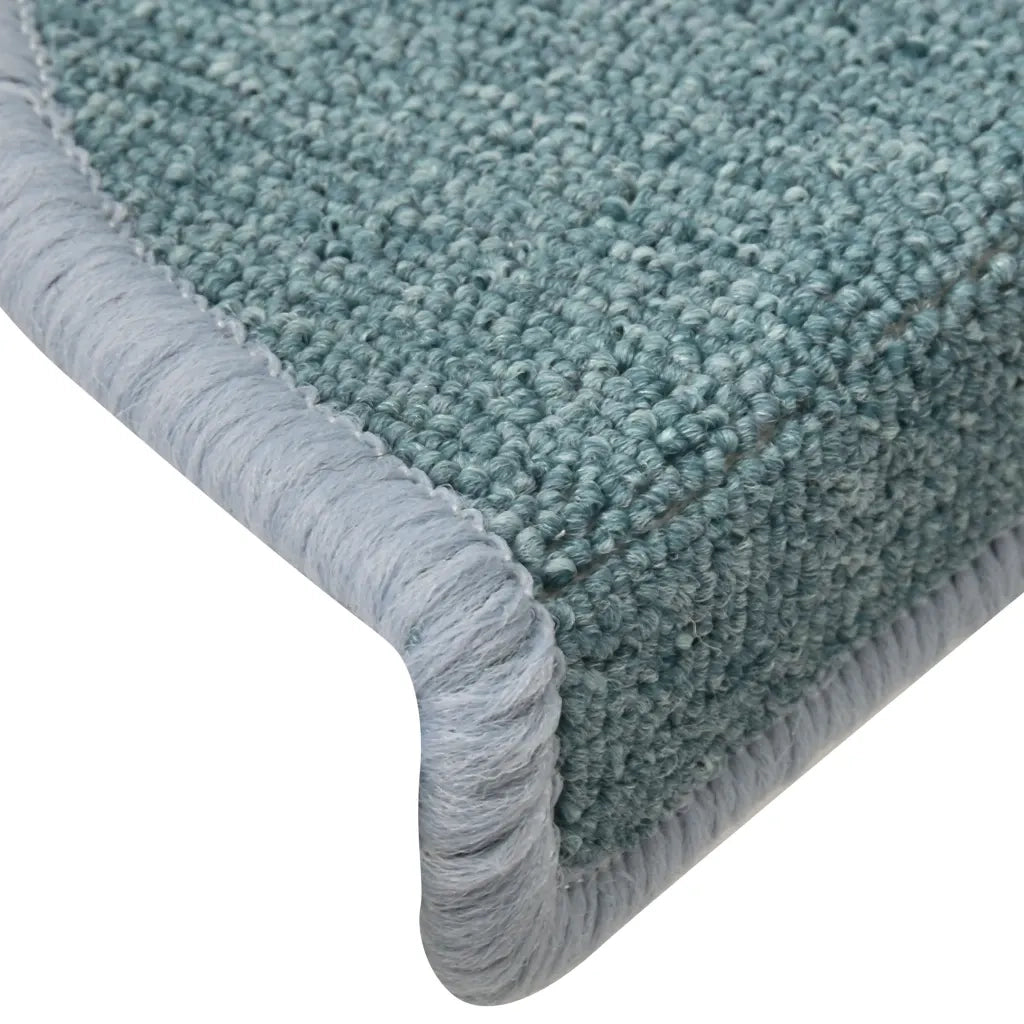 Tappetini per scale 15 pz | Gradini per Scale 56x17x3 cm Blu mare semicircolari