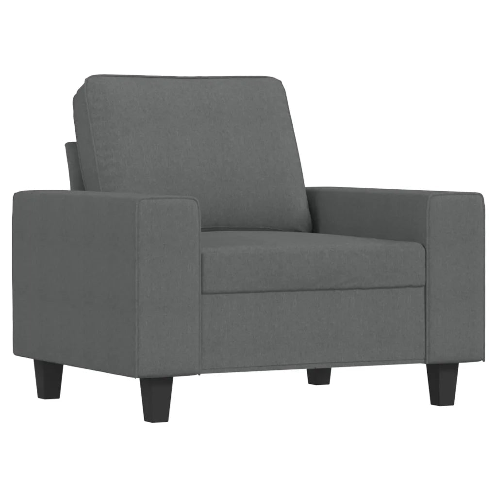 Poltrona | Sedia Relax con Poggiapiedi Grigio Scuro 60 cm in Tessuto
