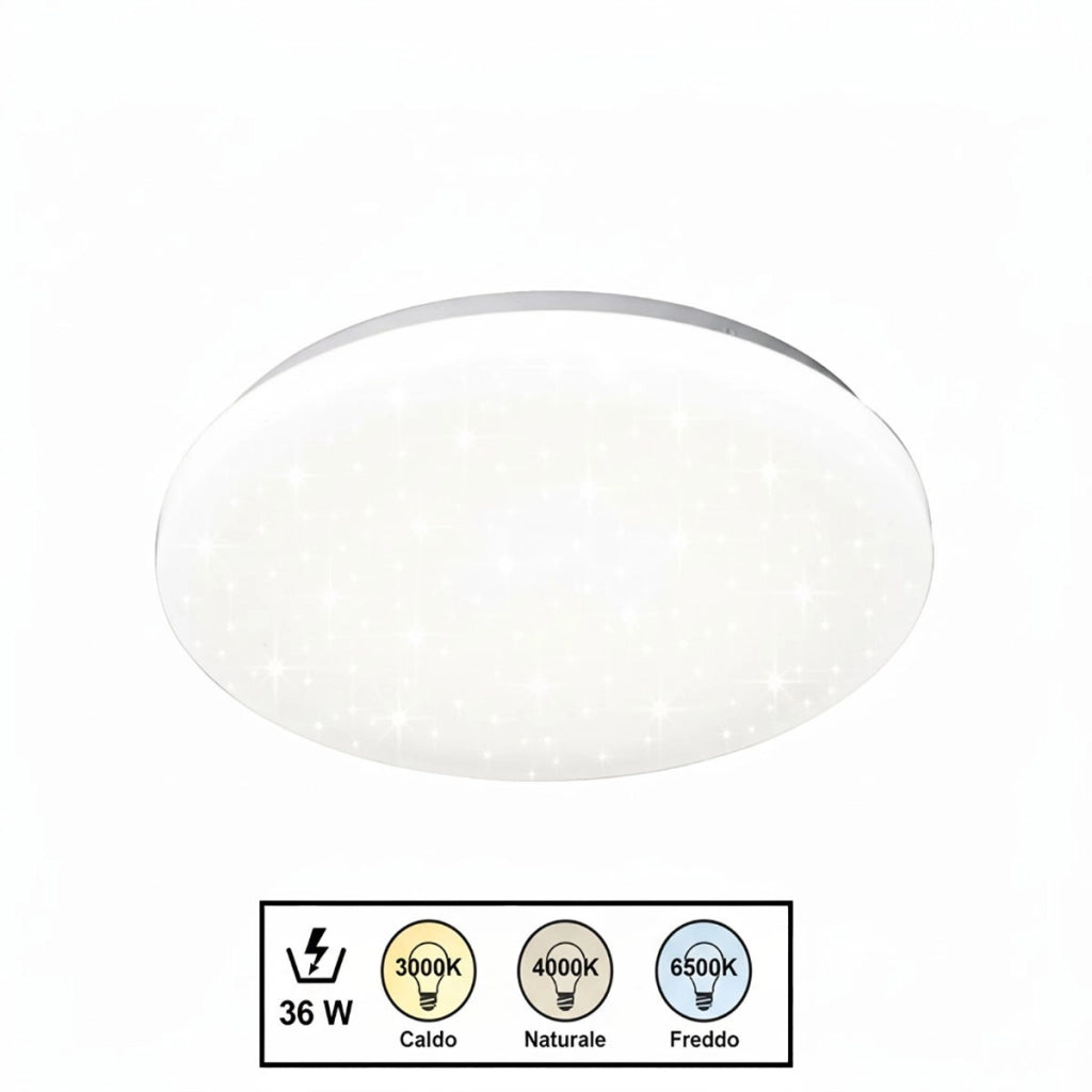 PLAFONIERA DA SOFFITTO LED 36W 3000K 4000K 6500K 4400LM SOTTILE 33 CM ET-31638