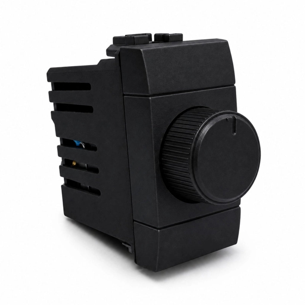 Serie Civile A2ZWORLD MBL Nero Compatibile Con Bticino Living International (Regolatore Dimmer A Manopola)