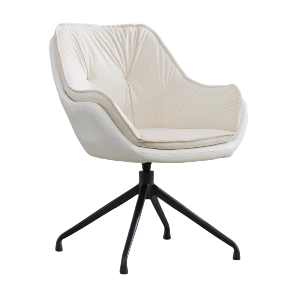 Sedia da ufficio in similpelle con braccioli, seduta ergonomica ampia e base girevole 360°