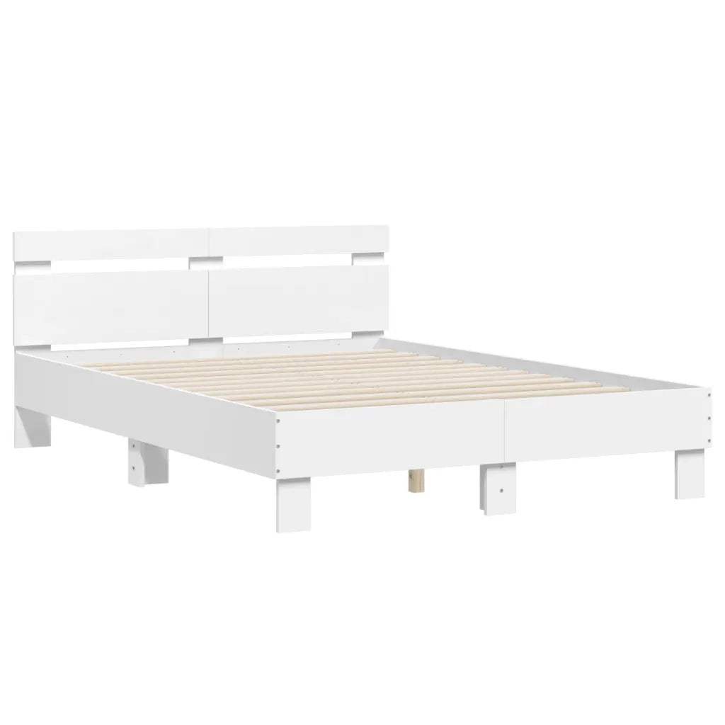 Giroletto con Testiera Bianco 120x190 cm in Legno Multistrato 3207448