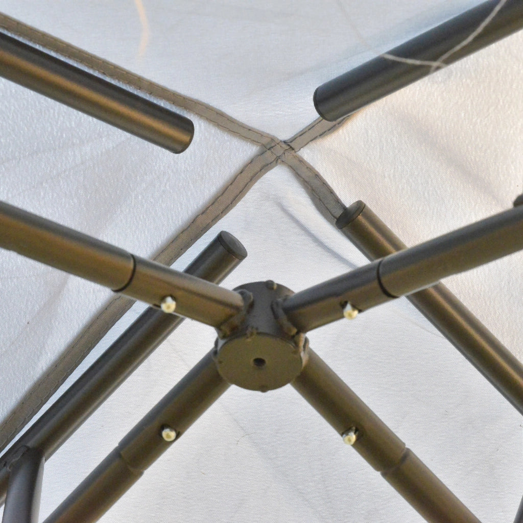Gazebo 294 × 294 × 265 cm con 4 pareti in rete; doppio tetto in poliestere e struttura in metallo grigio antracite
