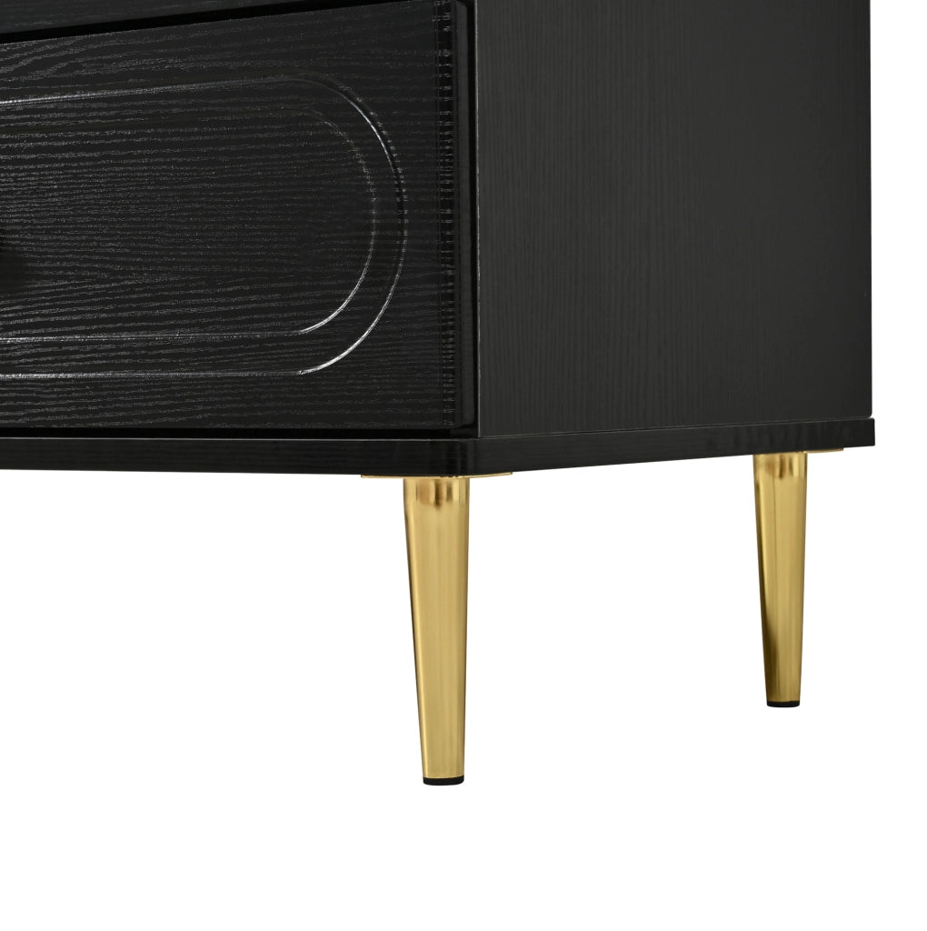 Credenza moderna con 6 cassetti e piedi in metallo
